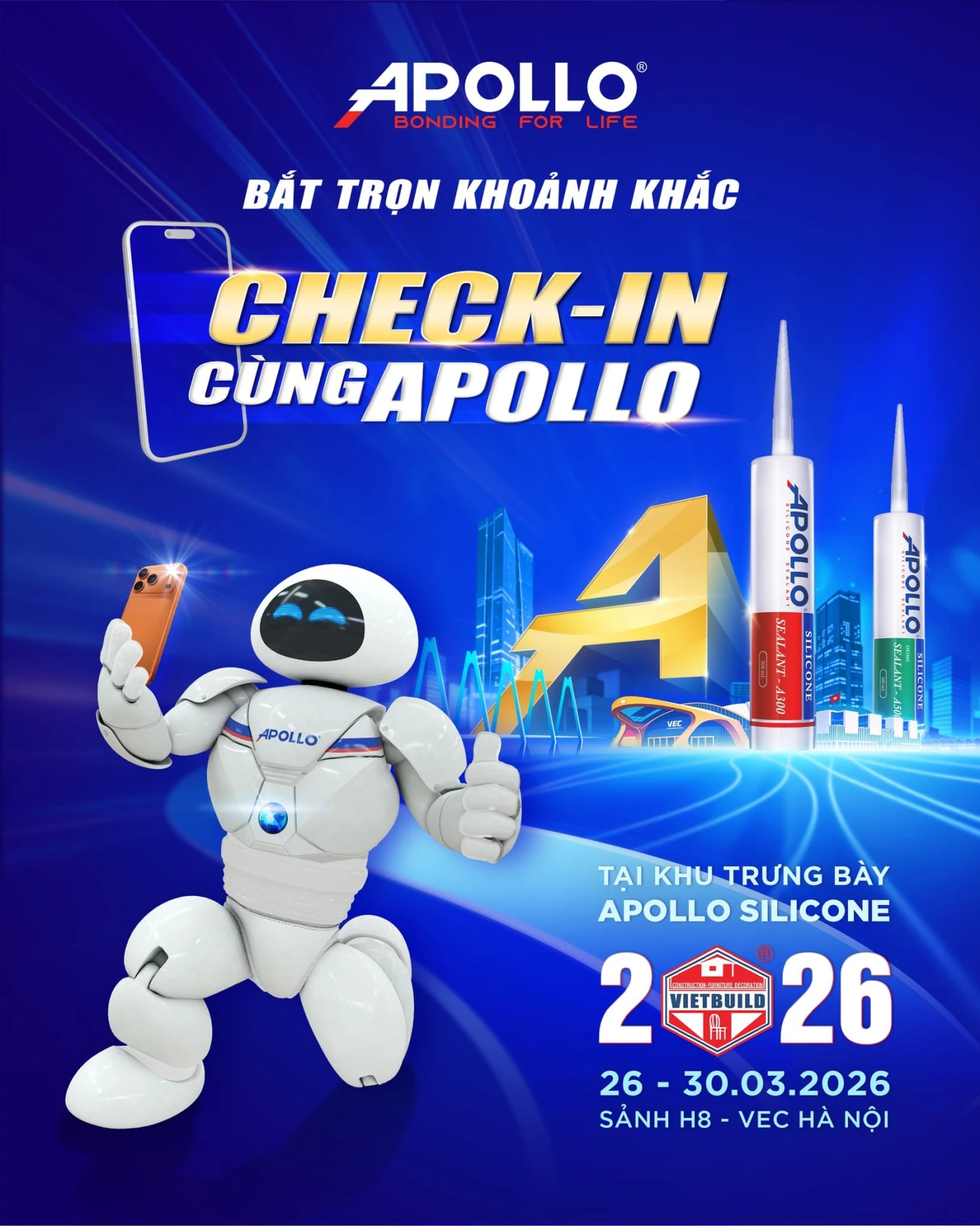 Ghi lại khoảnh khắc chất cùng Apollo, check-in nhận quà tại Vietbuild 2026